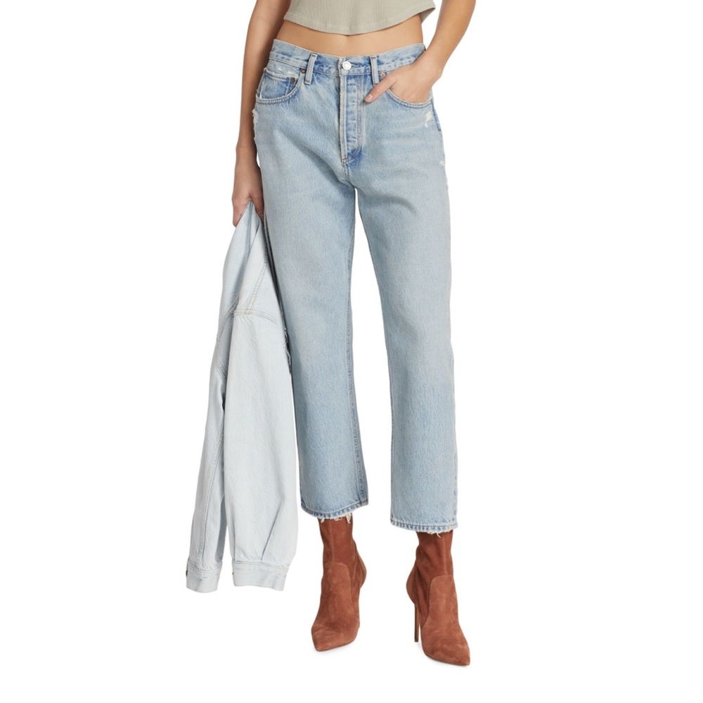 NWT AGOLDE Parker Distressed Straight-Leg Jeans size 31